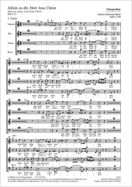 Allein zu dir Herr Jesu Christ Kantate Nr.33 BWV33 Billig