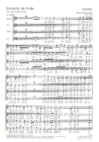 Nur Für Kurze Zeit Erschallet, ihr Lieder Kantate Nr.172 BWV172