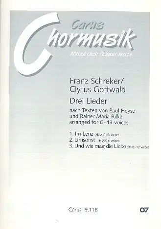 3 Lieder für 6-13 Stimmen (gem Chor) a cappella Expressversand