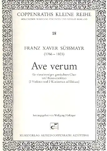 Jetzt Kaufen Ave verum für gem Chor und Bc (2 Violinen und 2 Klarinetten ad lib)