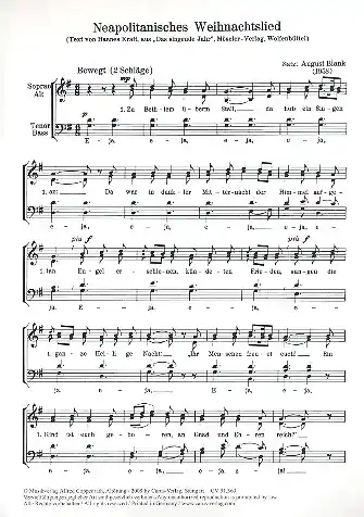 Preis Gesenkt Neapolitanisches Weihnachtslied für gem Chor a cappella