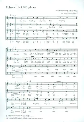 Ausverkauf Es kommt ein Schiff geladen für gem Chor a cappella