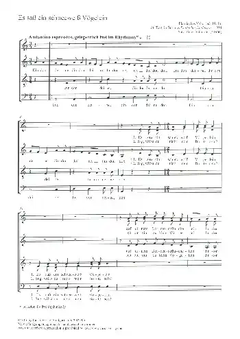 Meistverkauft Es saß ein schneeweiß Vögelein für gem Chor a cappella