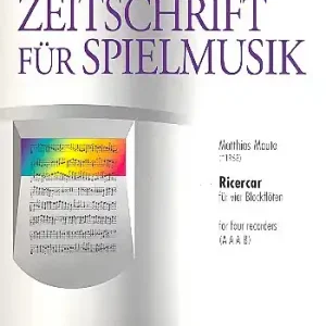 Ricercar für AAAB Blockflöten Partitur Neue Ware