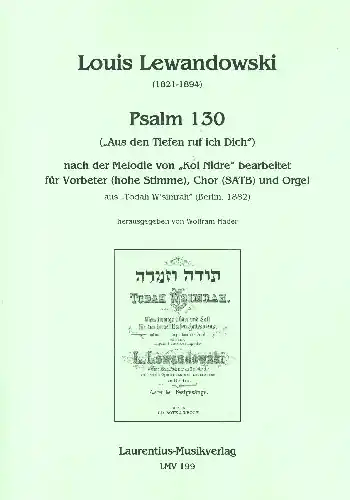 Kostenfreie Lieferung Aus den Tiefen ruf ich dich (Psalm 130) für Vorbeter (hohe Stimme), gem Chor und Orgel