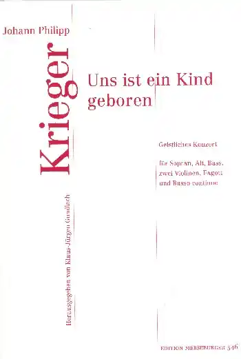 Bestpreis Uns ist ein Kind geboren für Sopran, Alt, Bass, (gem Chor), 2 Violinen, Fagott und Bc