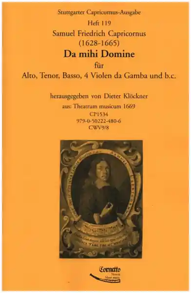 Billig Da mihi Domine für Alto, Tenor, Basso, 4 Violen da Gamba und Bc