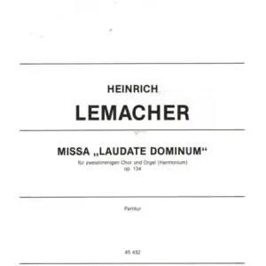 Kracherpreis Missa Laudate Dominum op.134 für Frauenchor (SA) und Orgel