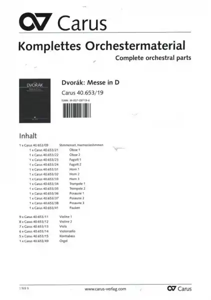 Nur Für Kurze Zeit Messe D-Dur op.86 für Soli, gem Chor und Orchester