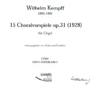 15 Choralvorspiele op.31 für Orgel Sonderaktion
