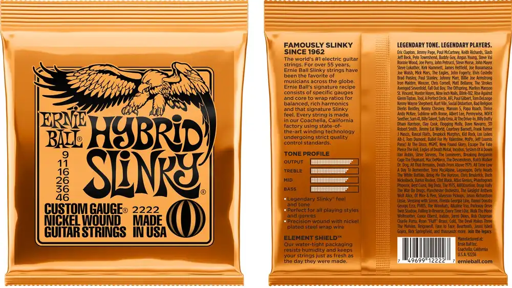 Ernie Ball EB2222 Hybrid Slinky Saiten 09-46 Abverkauf