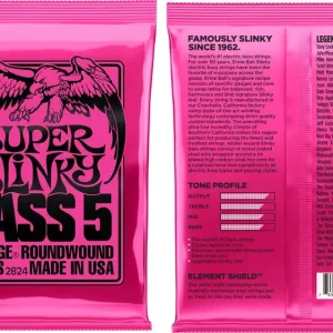 Ernie Ball EB-2824 5-String Super Slinky Bass Saiten 40-125 Zertifiziert