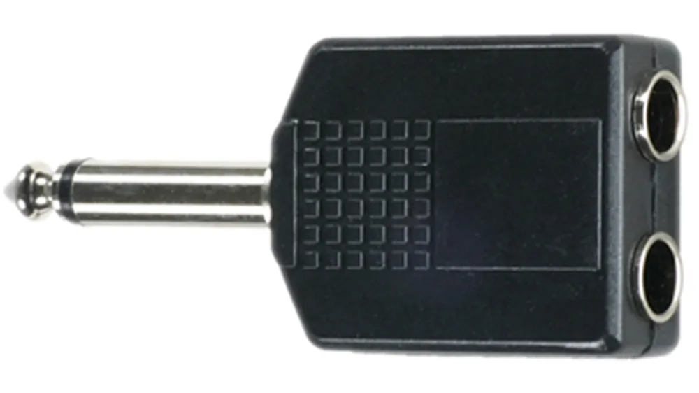 Bestpreis DREITEC 2 x Klinkenbuchse Mono auf 1 x 6,3 mm Klinke Mono Adapter 1852