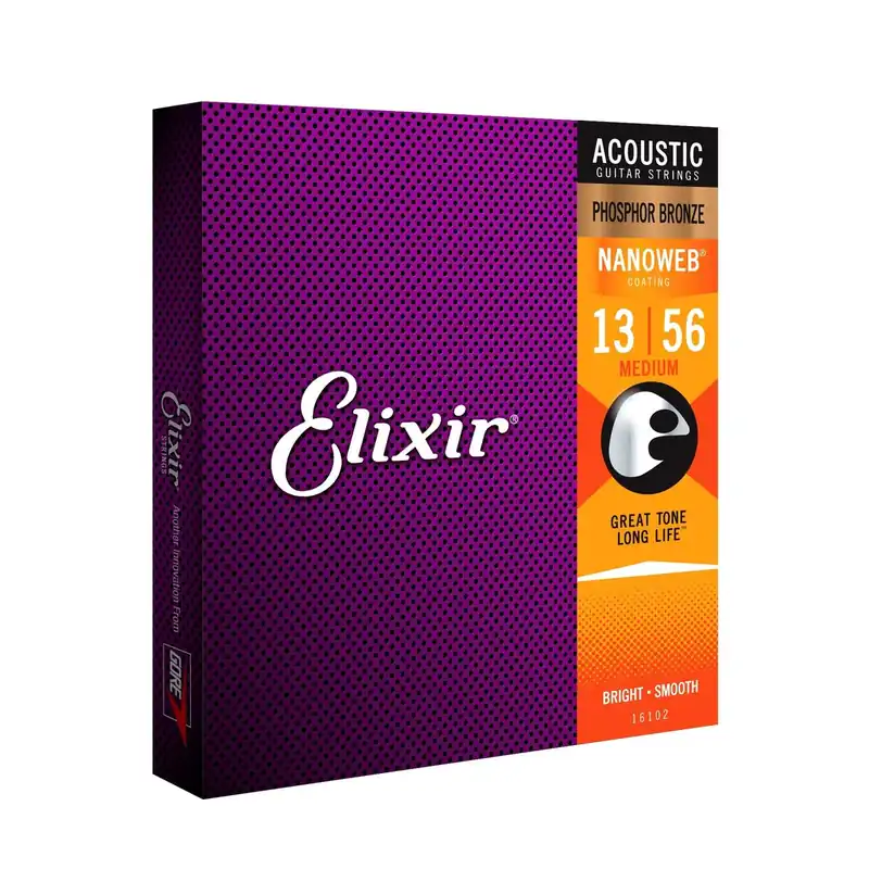 Echt Elixir Nanoweb Medium Phosphor 13-56 Saiten für Westerngitarre