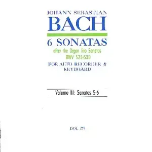 6 Sonatas after the Organ Trio Sonatas vol.3 (nos.5-6) for alto recorder and keyboard Geprüft