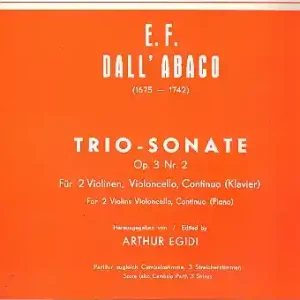 Billig Trio-Sonate op.3,2 für 2 Violinen, Violoncello und Bc (Klavier)