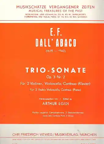 Billig Trio-Sonate op.3,2 für 2 Violinen, Violoncello und Bc (Klavier)