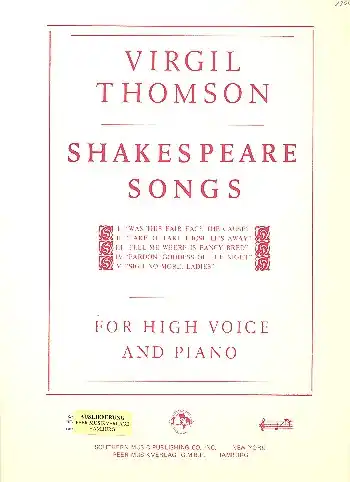 Preiswert 5 Shakespeare Songs for voice and piano