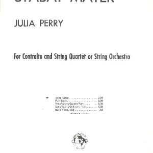 Stabat mater für Gesang und Streichquartett Solange Der Vorrat Reicht