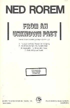 Begrenztes Angebot From an unknown Past for mixed chorus a cappella