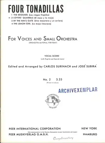 Lovers' Quarrels for 2 voices and small orchetra Must-Have