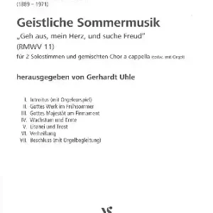 Geistliche Sommermusik RMWV11 für Soli und gem Chor a cappella (z.T. mit Orgel) Heißes Angebot