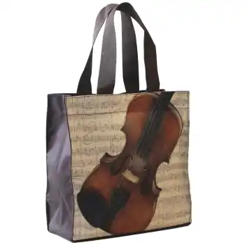 Nylon-Tasche mit Boden Violine 33x33x13 cm (mit Trageschlaufen, Innentasche, Magnetverschluss) Letzte Chance