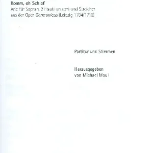 Neu Im Sortiment Komm oh Schlaf für Sopran, 2 Flöten und Streicher