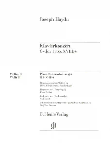 Sale Konzert G-Dur Hob.XVIII:4 für Klavier und Streichorchester