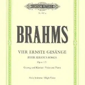 Kostenloser Rückversand 4 ernste Gesänge op.121 für hohe Singstimme und Klavier