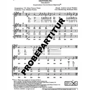 Angebot Memory aus 'Cats' für gem Chor und Klavier