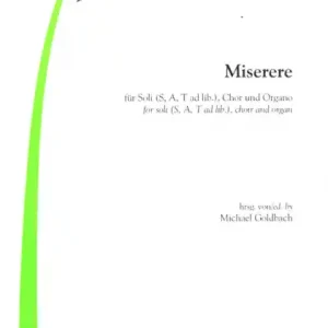Preis Gesenkt Miserere für Soli (SAT ad lib.), gem Chor und Orchester