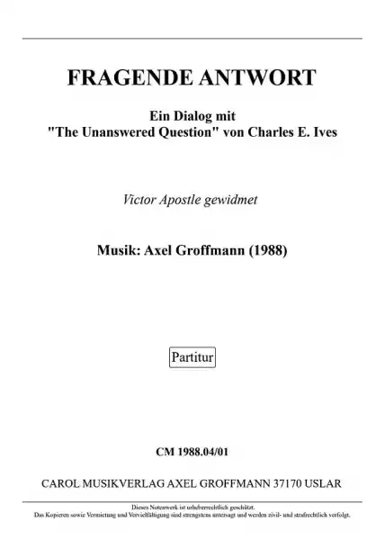 Sichere Zahlung Fragende Antwort (1988) für Trompete in B oder C und Orgel