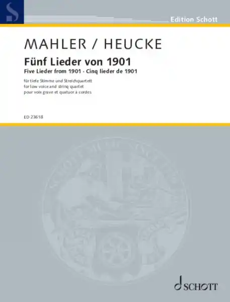Fünf Lieder von 1901 tiefe Stimme und Streichquartett Solange Der Vorrat Reicht