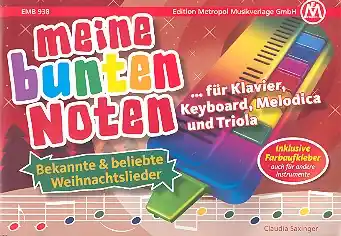 Highlight Bekannte und beliebte Weihnachtslieder für Klavier (Melodica/Triola/Keyboard) (mit Text), inkl. Farb