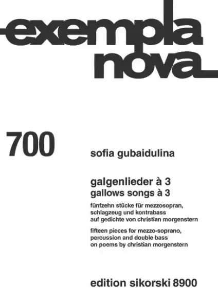 Galgenlieder à 3 für Mezzosopran, Schlagzeug und Kontrabass Knallerangebot