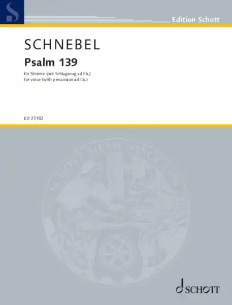 Psalm 139 für Stimme (mit Schlagzeug ad libitum) Neu