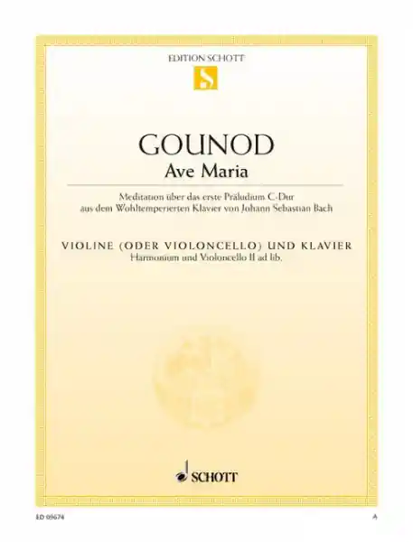 Ave Maria für Violine und Klavier Versand Am Gleichen Tag