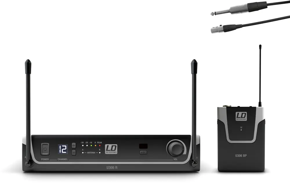 Zertifiziert LD Systems U306 BPG Funksystem mit Bodypack und Gitarren Kabel
