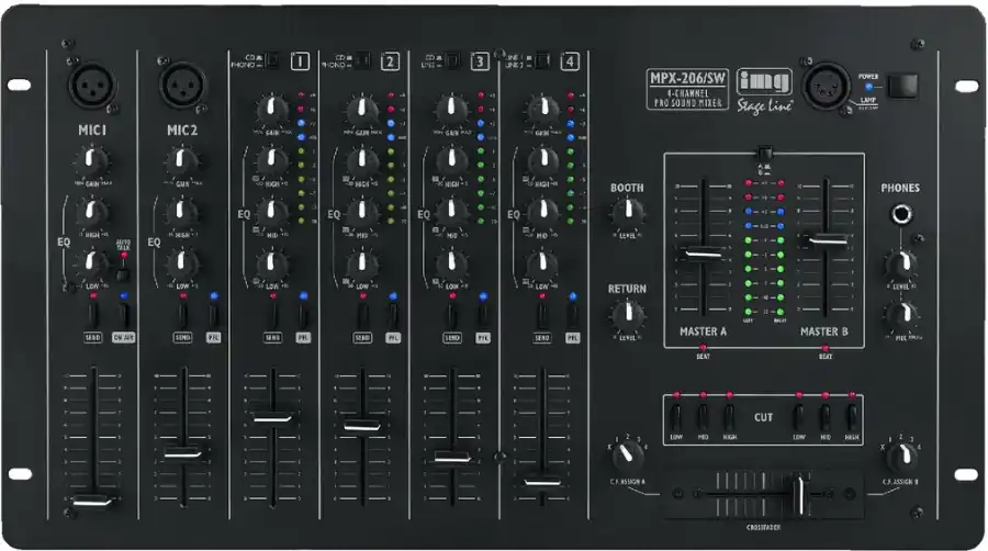 Günstig IMG Stageline MPX-206/SW Stereo-Mischpult