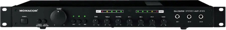 MONACOR SA-230/SW Universal Stereo Misch Mikrofon Verstärker Kostenloser Versand