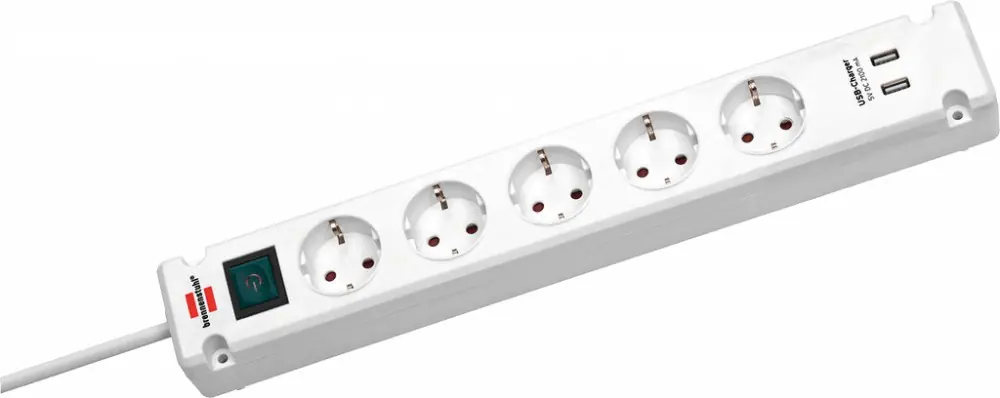 Knallerangebot MONACOR MC-52USB/WS Tisch-Steckdosenleiste, 5-fach, USB, Schalter