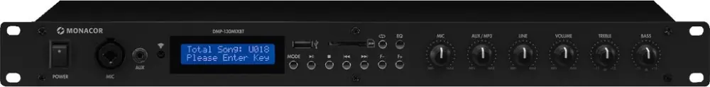 Abverkauf MONACOR DMP-130MIXBT MP3-Spieler und Mikrofon-Line-Mischer