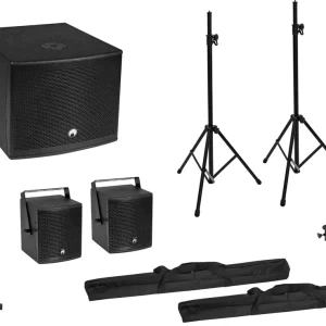 OMNITRONIC Set MOLLY 2.1 Aktivsystem Sub + 2x Top + Zubehör, schwarz Top-Preis
