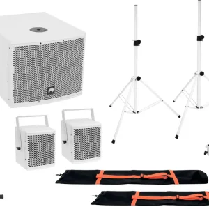 OMNITRONIC Set MOLLY 2.1 Aktivsystem Sub + 2x Top + Zubehör, weiß Begrenztes Angebot