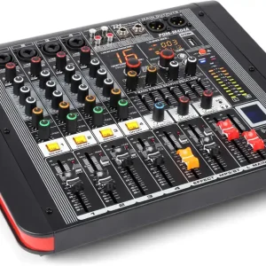 Markenware Power Dynamics PDM-M404A 4-Kanal-Musikmischpult mit Verstärker
