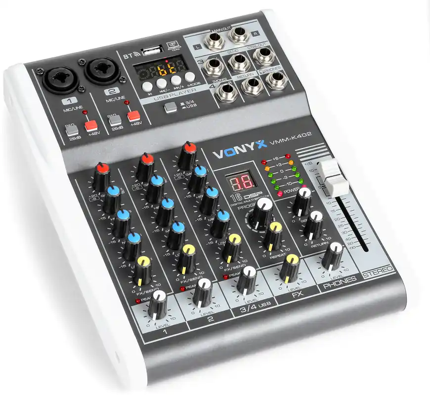 Billig Vonyx VMM-K402 4-Kanal-Musikmischpult mit DSP
