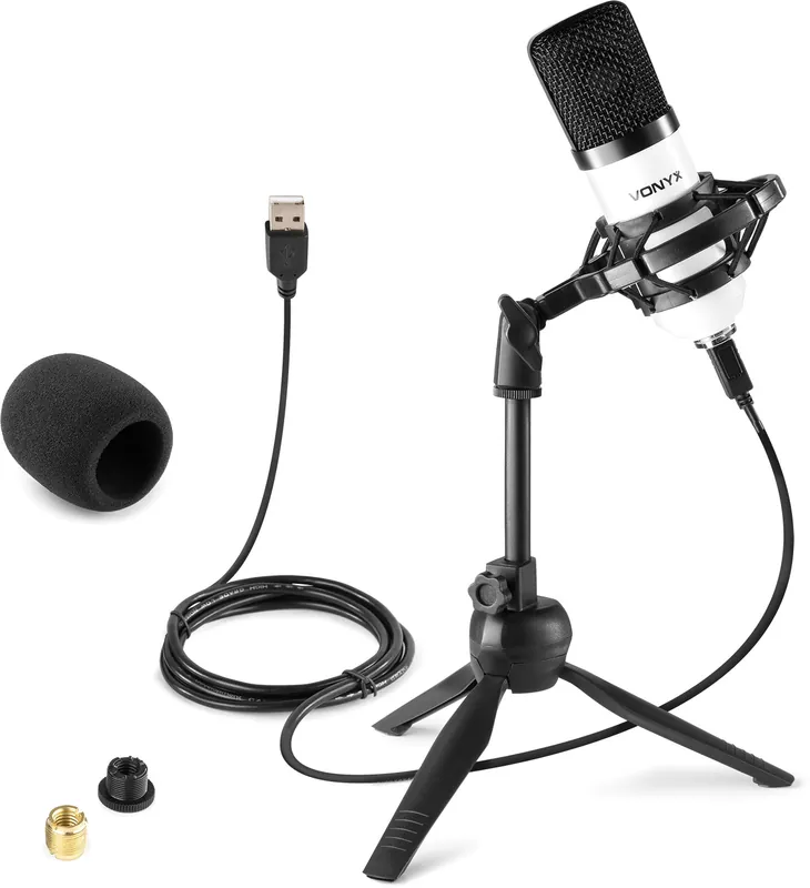 Vonyx CM300W Studio-Mikrofon USB Weiß Solange Der Vorrat Reicht