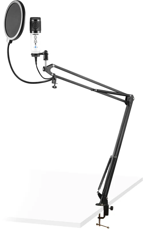 Kostenfreie Lieferung Vonyx CMS320W Studio-Mikrofon-Set USB Weiß mit Echo