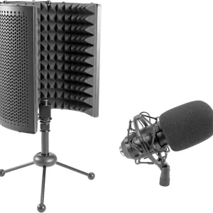 Bestpreis OMNITRONIC Set MIC CM-78MK2 Großmembran-Kondensatormikrofon + AS-04 Tisch-Mikrofon-Absorbersystem